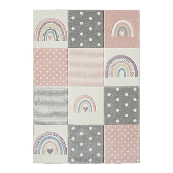 Denna produkten heter Pastel Rainbow, tillverkad av Polypropylen material med en vacker Rosa färg - SE Mattor