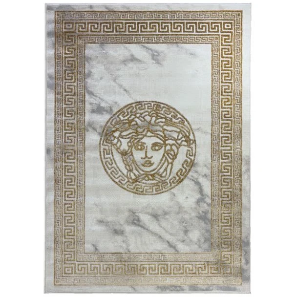 Denna produkten heter Wico Versace Face, tillverkad av Polyester & Polypropylen material med en vacker Guld färg - SE Mattor